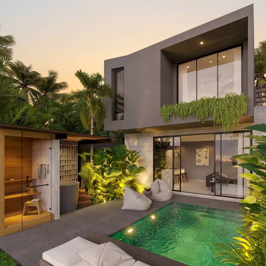 Illustration of a villa in Bali which is often used as a tool for investment promotion.