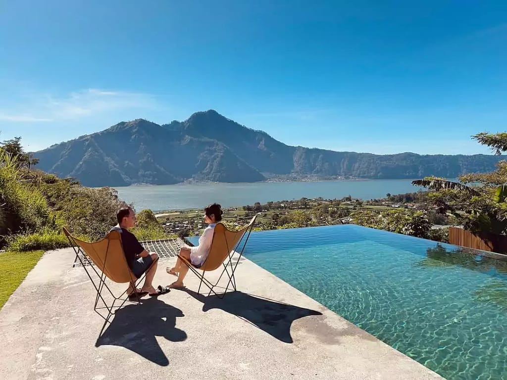 glamping at lake batur with beautifull view