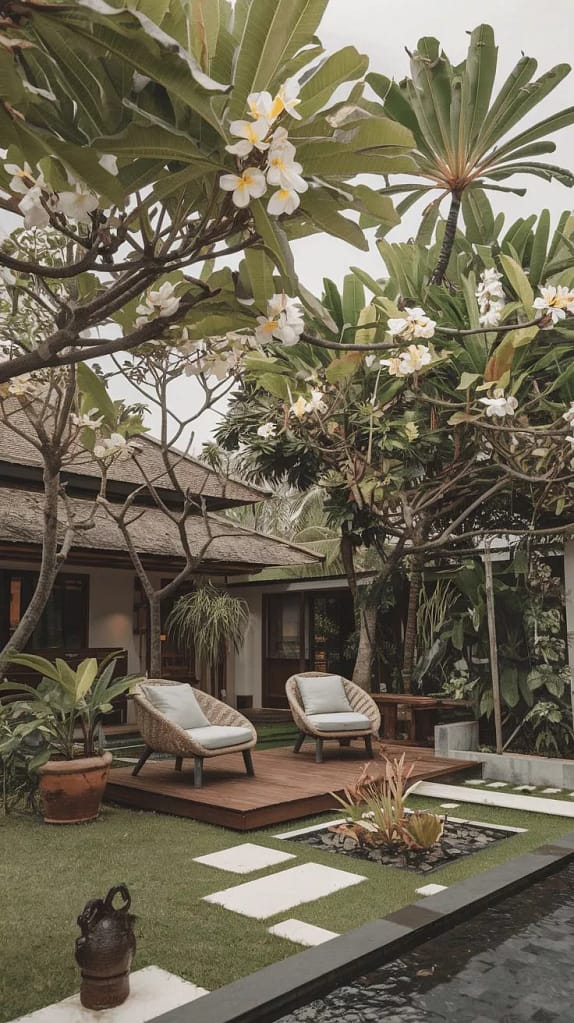 backyard of a villa in Bali