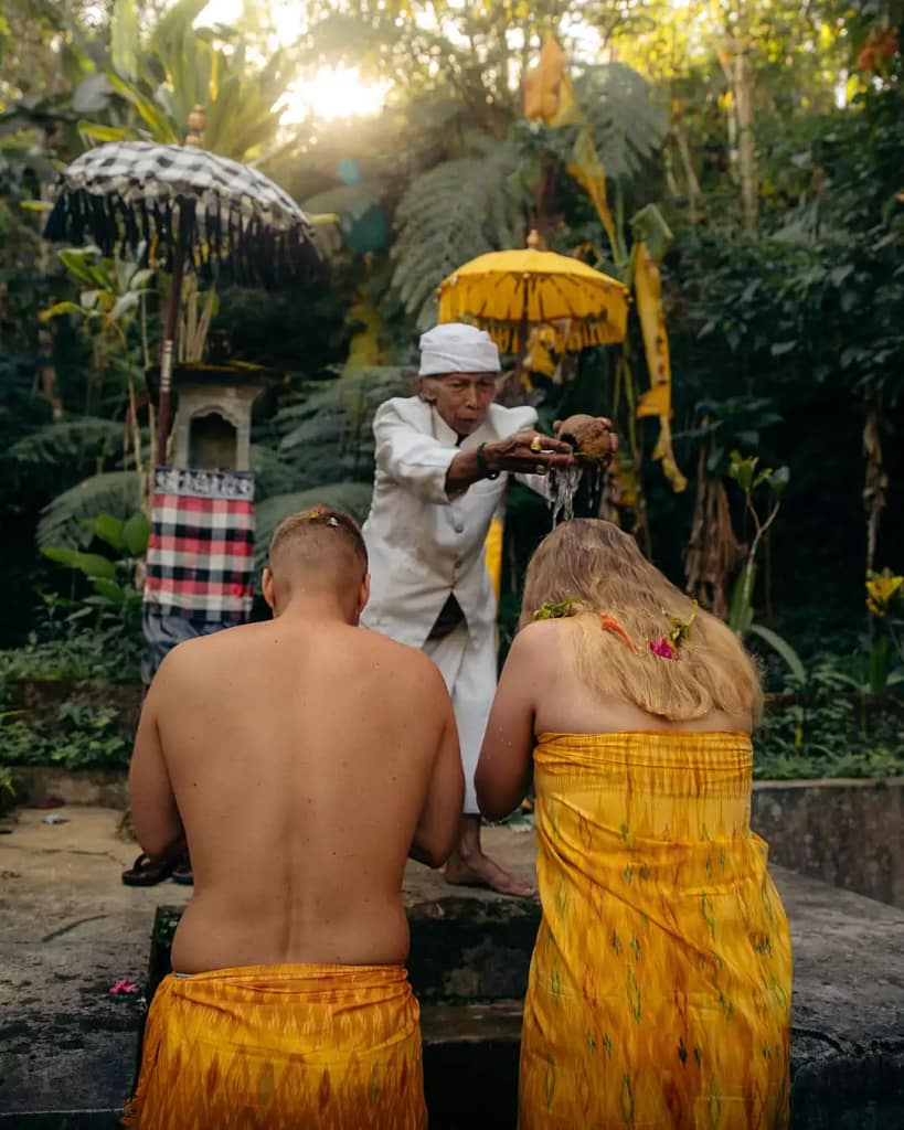 Priests – Bali’s Divine Influencers - The Melukat process is led by a Balinese priest. - religion of bali Indonesia