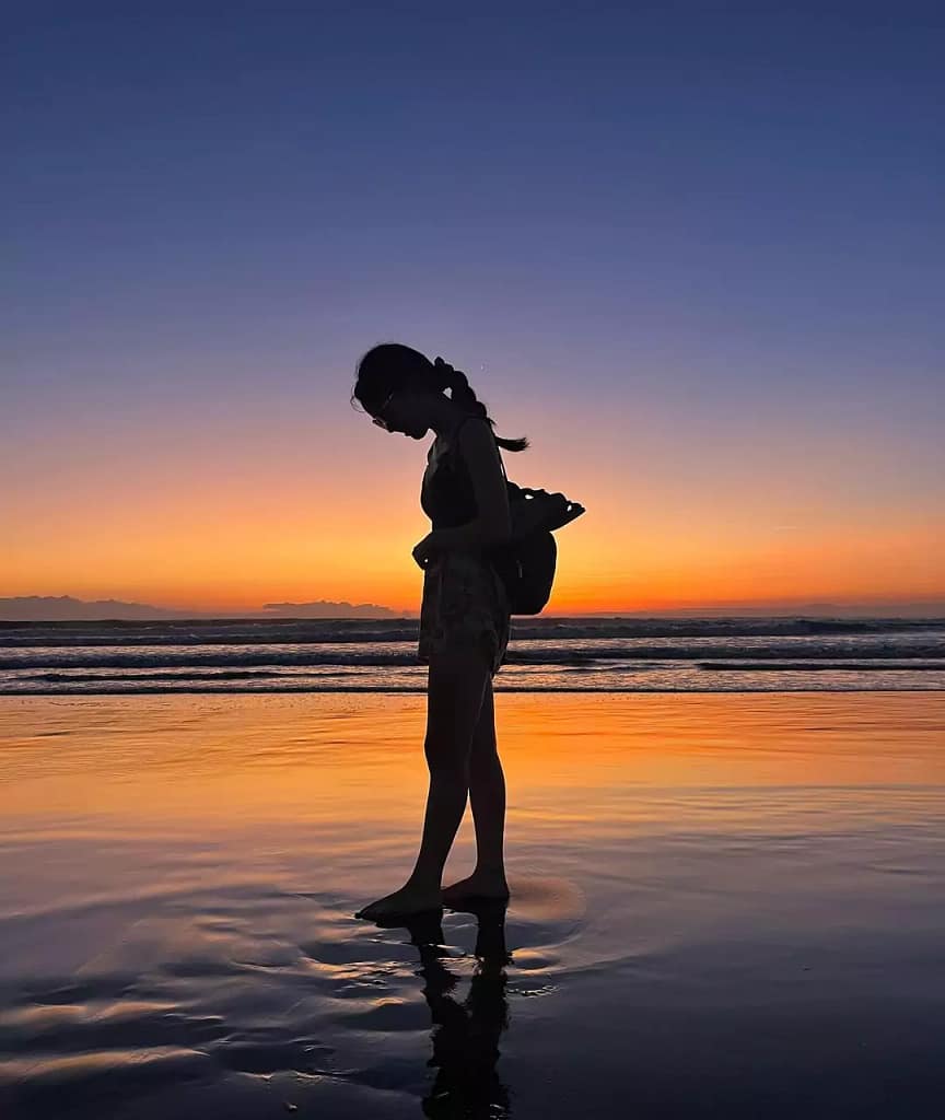 sunset at beach in bali
