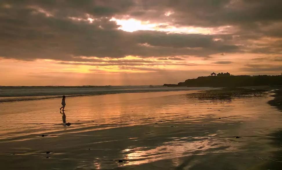 Landscape Kelanting Beach when sunset moment