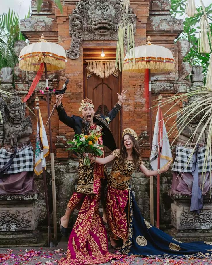 Mejaya-jaya procession in traditional bali wedding
