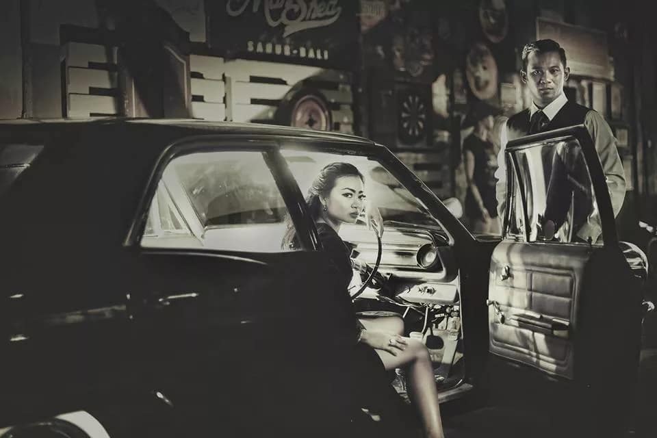 photo of Indonesian couple with automotive concept